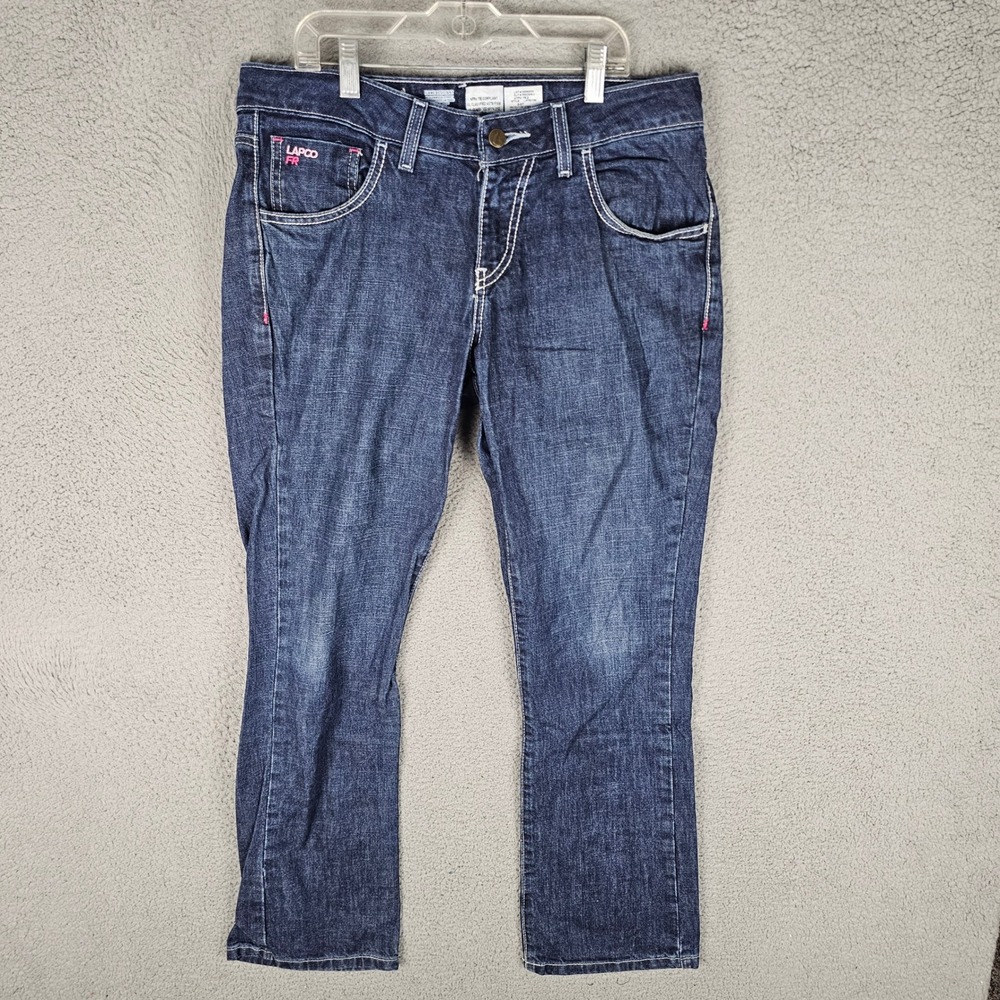 LAPCO FR Jeans Womens 8 Dark Blue Flame Resistant Denim Workwear CAT2 28914
